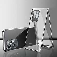Custodia Lusso Alluminio Laterale Specchio 360 Gradi Cover per Vivo iQOO Z6 5G Argento