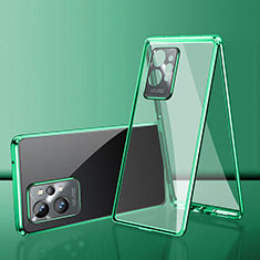 Custodia Lusso Alluminio Laterale Specchio 360 Gradi Cover per Vivo iQOO Z6 5G Verde