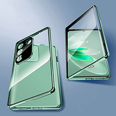 Custodia Lusso Alluminio Laterale Specchio 360 Gradi Cover per Vivo V27e 5G Verde