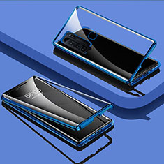 Custodia Lusso Alluminio Laterale Specchio 360 Gradi Cover per Vivo Y50 Blu