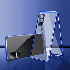Custodia Lusso Alluminio Laterale Specchio 360 Gradi Cover per Xiaomi Civi 5G Blu