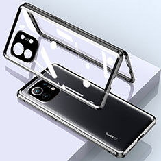Custodia Lusso Alluminio Laterale Specchio 360 Gradi Cover per Xiaomi Mi 11 Lite 4G Nero