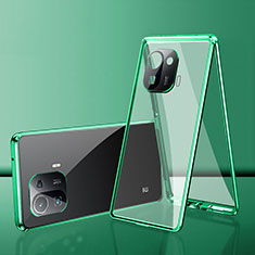 Custodia Lusso Alluminio Laterale Specchio 360 Gradi Cover per Xiaomi Mi 11 Pro 5G Verde