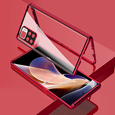 Custodia Lusso Alluminio Laterale Specchio 360 Gradi Cover per Xiaomi Mi 11i 5G (2022) Rosso