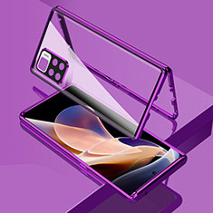 Custodia Lusso Alluminio Laterale Specchio 360 Gradi Cover per Xiaomi Mi 11i 5G (2022) Viola