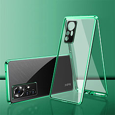Custodia Lusso Alluminio Laterale Specchio 360 Gradi Cover per Xiaomi Mi 12 5G Verde