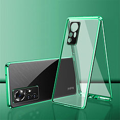 Custodia Lusso Alluminio Laterale Specchio 360 Gradi Cover per Xiaomi Mi 12X 5G Verde