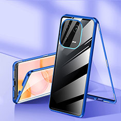 Custodia Lusso Alluminio Laterale Specchio 360 Gradi Cover per Xiaomi Mi 13 5G Blu