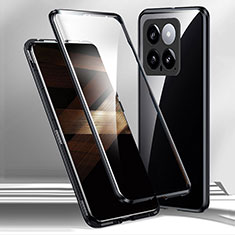 Custodia Lusso Alluminio Laterale Specchio 360 Gradi Cover per Xiaomi Mi 14 5G Nero