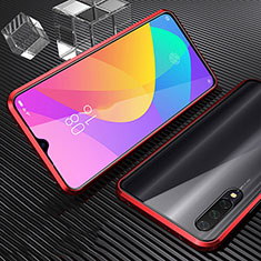 Custodia Lusso Alluminio Laterale Specchio 360 Gradi Cover per Xiaomi Mi A3 Rosso