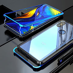 Custodia Lusso Alluminio Laterale Specchio 360 Gradi Cover per Xiaomi Mi Mix 3 Blu