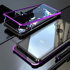Custodia Lusso Alluminio Laterale Specchio 360 Gradi Cover per Xiaomi Mi Mix 3 Viola