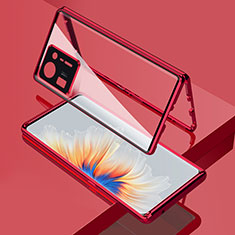 Custodia Lusso Alluminio Laterale Specchio 360 Gradi Cover per Xiaomi Mi Mix 4 5G Rosso