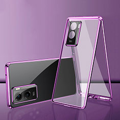 Custodia Lusso Alluminio Laterale Specchio 360 Gradi Cover per Xiaomi Poco C50 Viola