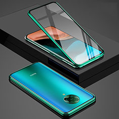 Custodia Lusso Alluminio Laterale Specchio 360 Gradi Cover per Xiaomi Poco F2 Pro Verde