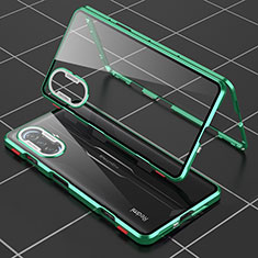 Custodia Lusso Alluminio Laterale Specchio 360 Gradi Cover per Xiaomi Poco F3 GT 5G Verde
