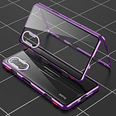 Custodia Lusso Alluminio Laterale Specchio 360 Gradi Cover per Xiaomi Poco F3 GT 5G Viola