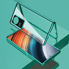 Custodia Lusso Alluminio Laterale Specchio 360 Gradi Cover per Xiaomi Poco F4 5G Verde