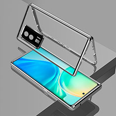 Custodia Lusso Alluminio Laterale Specchio 360 Gradi Cover per Xiaomi Poco F5 Pro 5G Argento