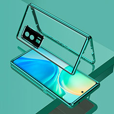 Custodia Lusso Alluminio Laterale Specchio 360 Gradi Cover per Xiaomi Poco F5 Pro 5G Verde