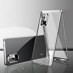 Custodia Lusso Alluminio Laterale Specchio 360 Gradi Cover per Xiaomi POCO M3 Pro 5G Argento