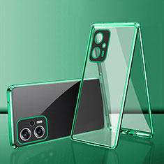 Custodia Lusso Alluminio Laterale Specchio 360 Gradi Cover per Xiaomi Poco X4 GT 5G Verde