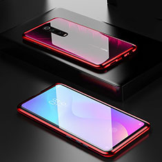 Custodia Lusso Alluminio Laterale Specchio 360 Gradi Cover per Xiaomi Redmi K20 Rosso