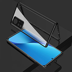 Custodia Lusso Alluminio Laterale Specchio 360 Gradi Cover per Xiaomi Redmi K50 Ultra 5G Nero