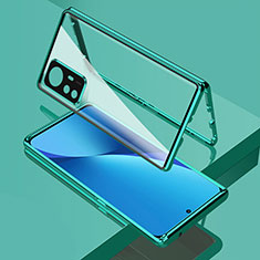 Custodia Lusso Alluminio Laterale Specchio 360 Gradi Cover per Xiaomi Redmi K50 Ultra 5G Verde
