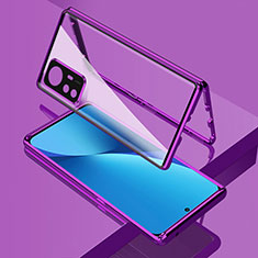 Custodia Lusso Alluminio Laterale Specchio 360 Gradi Cover per Xiaomi Redmi K50 Ultra 5G Viola