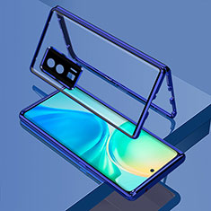 Custodia Lusso Alluminio Laterale Specchio 360 Gradi Cover per Xiaomi Redmi K60 5G Blu