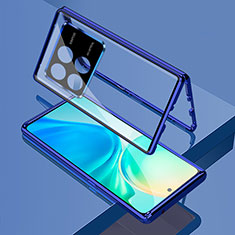 Custodia Lusso Alluminio Laterale Specchio 360 Gradi Cover per Xiaomi Redmi K70 5G Blu