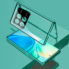 Custodia Lusso Alluminio Laterale Specchio 360 Gradi Cover per Xiaomi Redmi K70 5G Verde