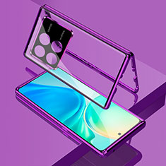 Custodia Lusso Alluminio Laterale Specchio 360 Gradi Cover per Xiaomi Redmi K70 5G Viola