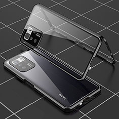 Custodia Lusso Alluminio Laterale Specchio 360 Gradi Cover per Xiaomi Redmi Note 10 Pro 5G Nero