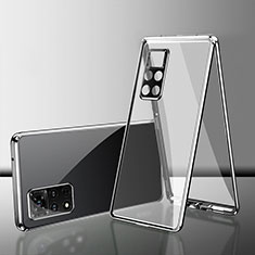 Custodia Lusso Alluminio Laterale Specchio 360 Gradi Cover per Xiaomi Redmi Note 11 4G (2022) Argento