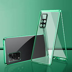 Custodia Lusso Alluminio Laterale Specchio 360 Gradi Cover per Xiaomi Redmi Note 11 4G (2022) Verde