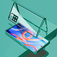 Custodia Lusso Alluminio Laterale Specchio 360 Gradi Cover per Xiaomi Redmi Note 11 5G Verde