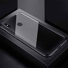 Custodia Lusso Alluminio Laterale Specchio 360 Gradi Cover per Xiaomi Redmi Note 7 Nero