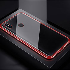 Custodia Lusso Alluminio Laterale Specchio 360 Gradi Cover per Xiaomi Redmi Note 7 Rosso