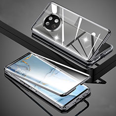 Custodia Lusso Alluminio Laterale Specchio 360 Gradi Cover per Xiaomi Redmi Note 9 5G Nero