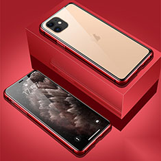 Custodia Lusso Alluminio Laterale Specchio 360 Gradi Cover T01 per Apple iPhone 11 Rosso