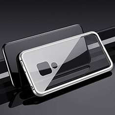 Custodia Lusso Alluminio Laterale Specchio 360 Gradi Cover T01 per Huawei Mate 20 Argento