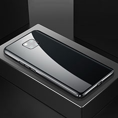 Custodia Lusso Alluminio Laterale Specchio 360 Gradi Cover T01 per Huawei Mate 20 Pro Nero