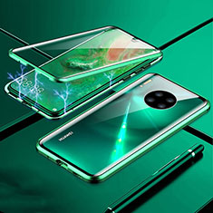 Custodia Lusso Alluminio Laterale Specchio 360 Gradi Cover T01 per Huawei Mate 30 5G Verde