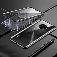 Custodia Lusso Alluminio Laterale Specchio 360 Gradi Cover T01 per Huawei Mate 30 Pro 5G Nero