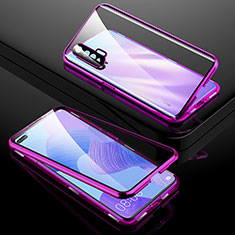 Custodia Lusso Alluminio Laterale Specchio 360 Gradi Cover T01 per Huawei Nova 6 5G Viola