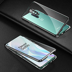 Custodia Lusso Alluminio Laterale Specchio 360 Gradi Cover T01 per OnePlus 8 Nero