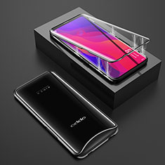 Custodia Lusso Alluminio Laterale Specchio 360 Gradi Cover T01 per Oppo Find X Super Flash Edition Nero