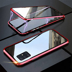 Custodia Lusso Alluminio Laterale Specchio 360 Gradi Cover T01 per Samsung Galaxy A51 5G Rosso